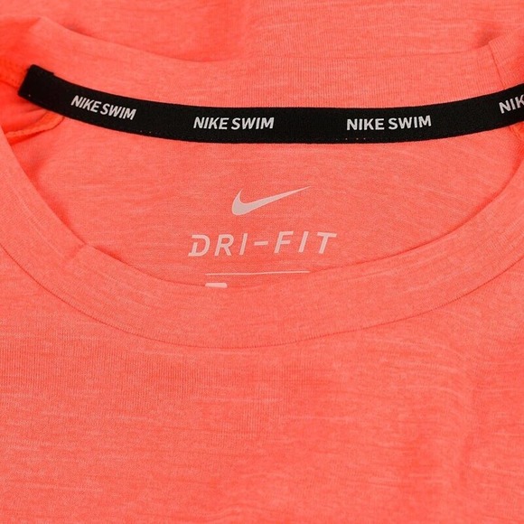 NIKE Men's Bright Mango Orange Hydroguard Long Sleeve Swim Tee Shirt MEDIUM NWT - Picture 2 of 2